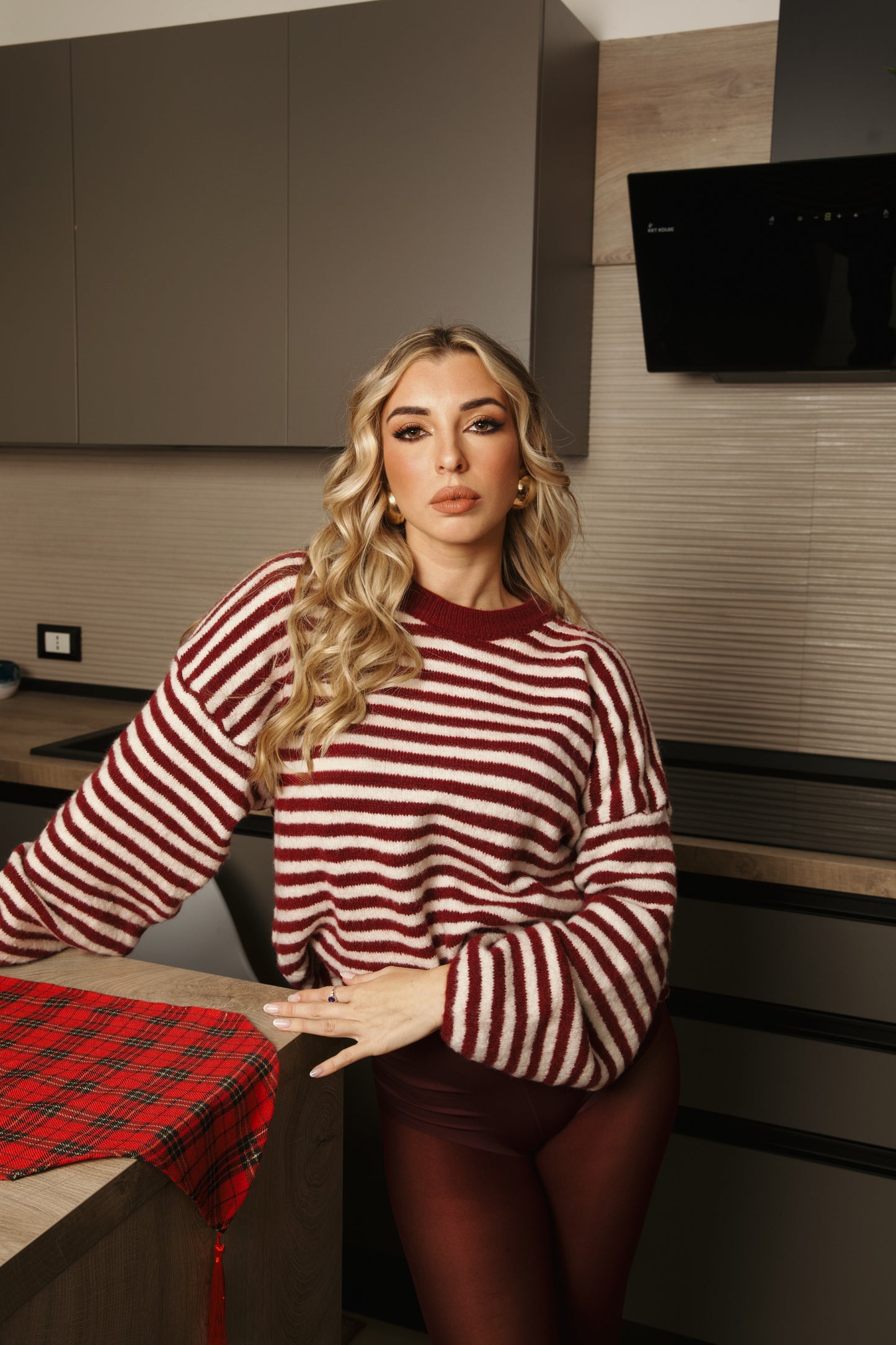 Maglione dolce riga winter