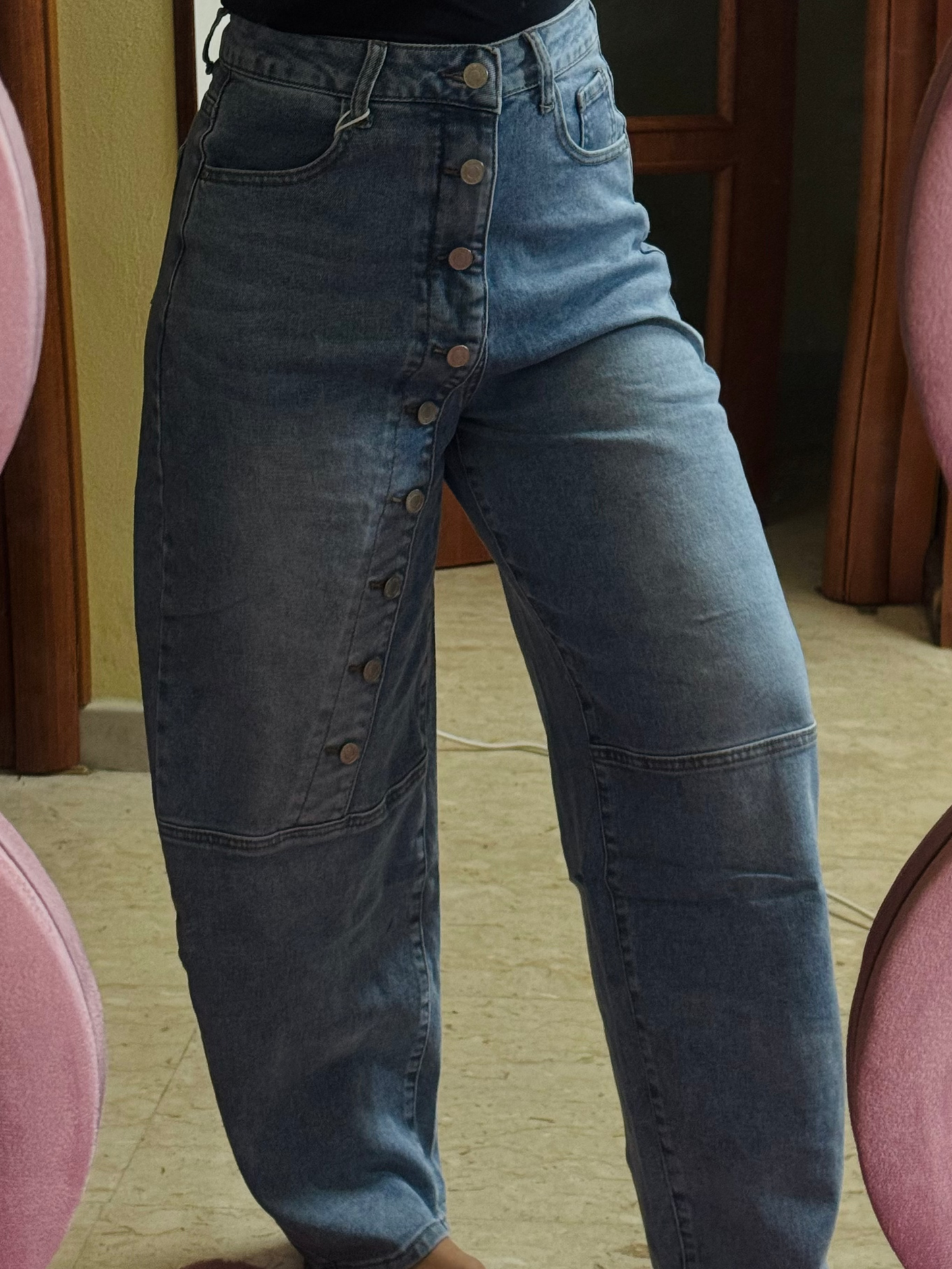 Jeans ballon bottoni